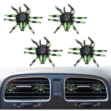 Imagem de 4 peças de clipe de ventilação de purificadores de ar de carro aranha, clipe de acabamento de ventilação de ar do painel de carro aranha engraçado, clipe de ventilação difusor de ar condicionado