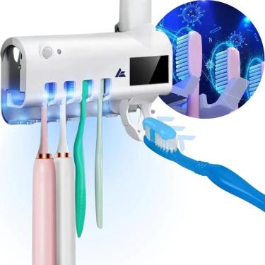 Imagem de 2X Suporte Porta Escova Dentes Dipenser Pasta Esterelizador