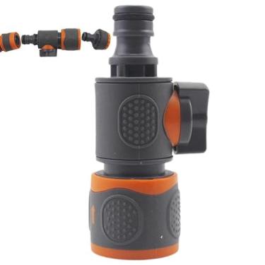 Imagem de Com interruptor de válvula, conector rápido, bico bidirecional, pistola de água para lavagem de carro, encaixe rápido, padrão de atraso, ABS