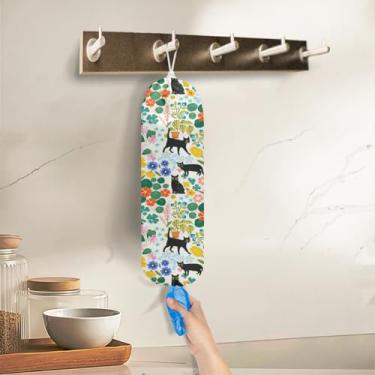 Imagem de Suporte de saco de plástico para gatos, suporte de sacola de compras, presentes para amantes de gatos, suportes de bolsa organizadora de plástico para compras, organizador de sacos de lixo para