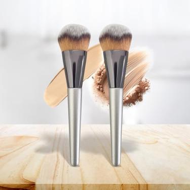 Imagem de Pincel de base Kabuki angular premium para maquiagem impecável (cabelo sintético) pincel de maquiagem profissional Bronzer pincel de maquiagem contorno Cosmestic Brush