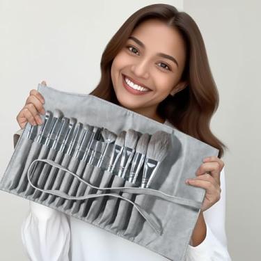 Imagem de Pincéis de maquiagem para viagem, 14 peças, cerdas macias, ferramentas profissionais para sombra, base, blush e corretivo