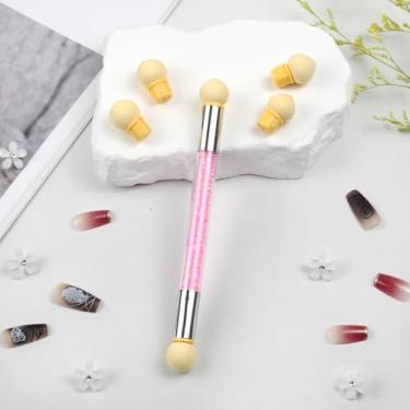 Imagem de Caneta esponja gradiente de gel UV com 16 cabeças substituíveis – pincel ombré de ponta dupla para arte em unhas acrílicas e manicure DIY