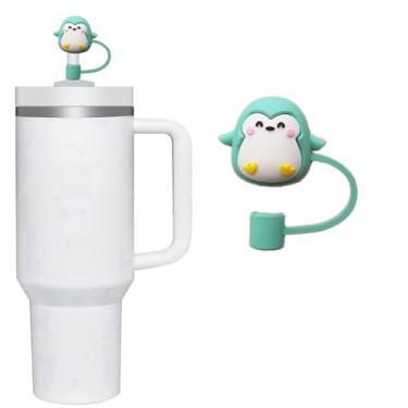 Imagem de Capa de canudo de pinguim para copo Stanley de 40 e 850 g, tampa de cobertura de palha de silicone de 10 mm para acessórios de copo Stanley, bonito topo de palha para copos, tampa de palha para tampas