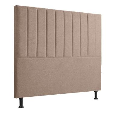 Imagem de Cabeceira Estofada Bella Casal 140cm Linho Cinza - Shop Linho Creme