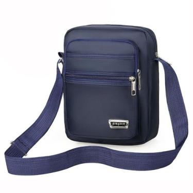 Imagem de Bolsa tiracolo masculina de tecido Oxford, elegante, funcional para uso externo e comercial, Azul, Medium, Casual
