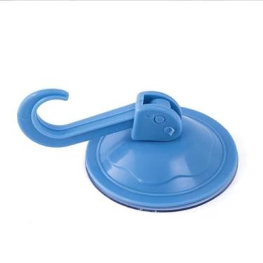Imagem de Cabides de roupa autoadesivos, portátil, sem perfuração, ventosa a vácuo, ganchos multifuncionais, redondos, toalheiros para toalhas (azul)