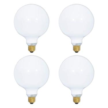 Imagem de Lâmpada Incandescente G25 KOR, 25W, 2700K, Base E26, Luz Suave, Regulável, Globo Decorativo, Pacote com 4