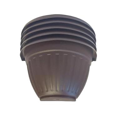 Imagem de Vaso Meia Lua em Plástico, Marrom, 20x12 cm, para Flores e Temperos, Jardim Vertical, 5 Unidades (Terra)