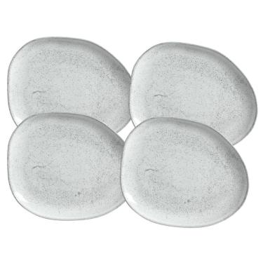 Imagem de Jogo De Pratos Sobremesa 22,5Cm 4 Peças Oval Orgânico Echo