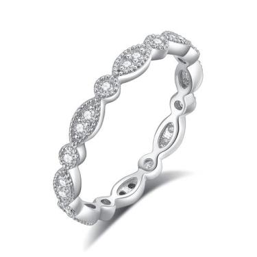 Imagem de Aliança de casamento IMOLOVE Moissanite 925 em prata esterlina tamanho