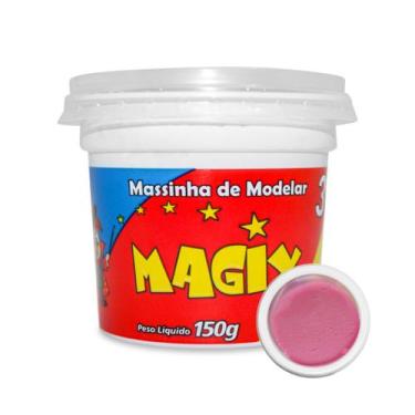 Imagem de Pote Massinha De Modelar Infantil Escolar Atoxica Magix 150g, Rosa