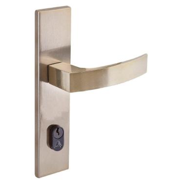 Imagem de Fechadura Externa Espelho 7cm Latonado Quadratta Curva Aliança