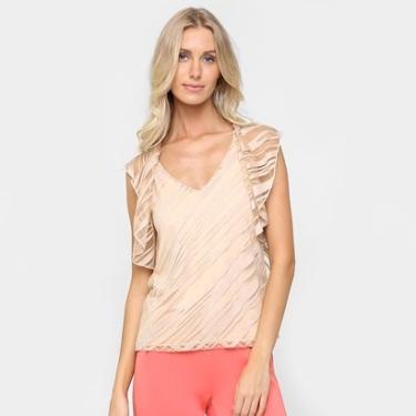 Imagem de Blusa Carmim Transparência Babados Feminina-Feminino