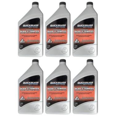 Imagem de Óleo Motores de Popa 2T Quicksilver TCW3 1 Litro Kit Com 6 Litros - Me