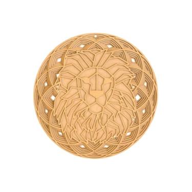Imagem de Mandala Decorativa MDF, Design Degradê em 5 Camadas, Artesanal, Redonda, 40cm, Estilo Geométrico, Decoração para Parede (Leão)