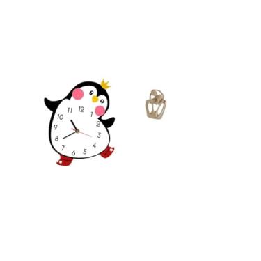 Imagem de Fenteer Relógio de Pinguim E Escultura Artística de Casal, Estatueta Criativa de Resina para Quarto, Estante, Café, Mesa, Decoração de Casa, Presente