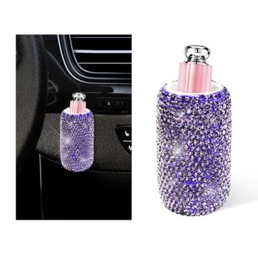 Imagem de NYTKL Suporte de protetor labial vertical para carro, organizador de batom com strass brilhante, suporte de protetor labial para veículos, protetor labial vertical e isolante, decoração interior