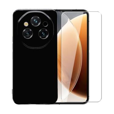 Imagem de WDMYLFTW Capa para Oukitel WP210 + película protetora de tela de vidro temperado - Capa protetora de TPU (preta)