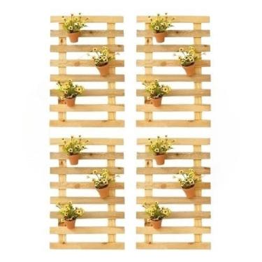 Imagem de Kit 4 Floreira Jardim Vertical Plantas Suculentas 60x40cm | Decoração de Parede Moderna para Varanda, Sala eQuintal | Pronto para Usar
