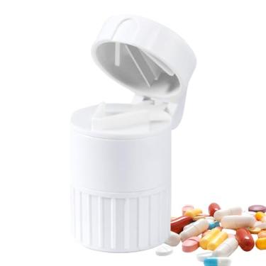 Imagem de Cortador de comprimidos, triturador e cortador de comprimidos | Triturador divisor de comprimidos com armazenamento de comprimidos | Moedor pulverizador multifuncional 4 em 1, copo para beber, Shakven