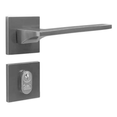 Imagem de Fechadura Safira Externa Roseta Quadrada Preto 55mm União Mundial