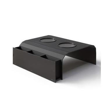 Imagem de Esteira para Braço de Sofá com Porta Copos e Suporte para Controle - Apoio para Bebidas e Organizador 40x28,5cm(1 CONTROLE PRETO)