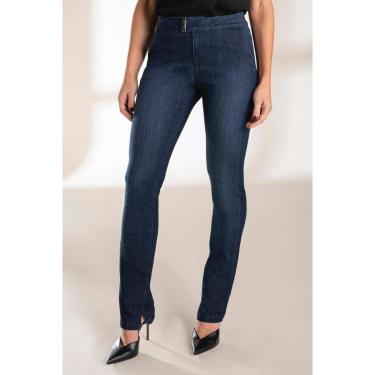 Imagem de Calça Jeans Lado Avesso Alfaiataria Straight Azul Tam. 44-Feminino