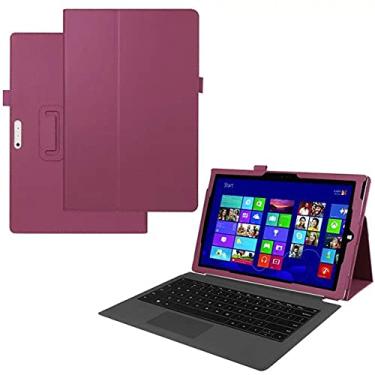 Imagem de Zrengp Capa inteligente para tablet PC Microsoft Surface 3 1645 1657 de 10,8 polegadas, ultrafina, com função hibernar/despertar, capa de couro para Surface3 de 10,8 polegadas (li-roxo)