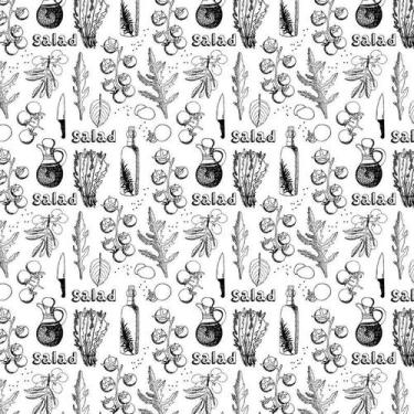 Imagem de Papel De Parede Salada Branco E Preto Autocolante Cozinha - LRP