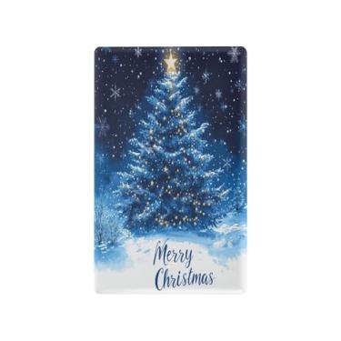 Imagem de Blueangle Placa de parede decoradora de capa em branco, tamanho padrão, flocos de neve de 1 gangue, capa de interruptor de árvore de Natal para quarto de escritório em casa 12 x 7 cm #139