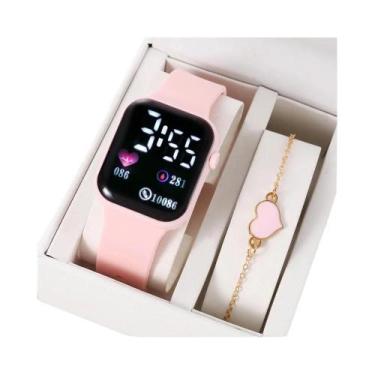 Imagem de Relógio De Pulso Quadrado À Prova d'Água LED Fashion Casual Eletrônico