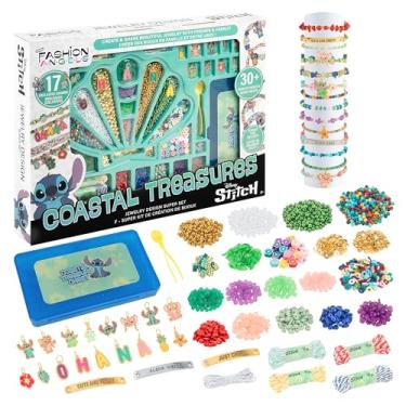 Imagem de Fashion Angels Disney Stitch Coastal Treasures Jewelry Design Super Set, Includes Shell-Shaped Tray, Enamel Charms & More, DIY Creative Making Kit for Kids