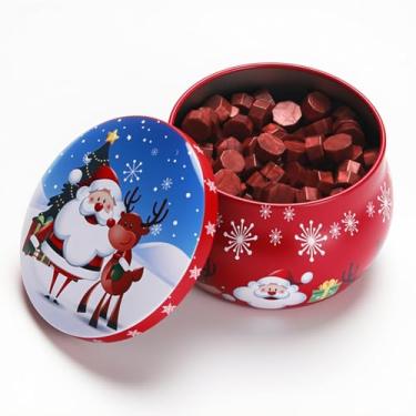 Imagem de Contas de cera de vedação de Natal Flash vinho tinto contas de selo de cera para convites de Natal, cartas de ano novo, convites de casamento, cartas, envelopes, embalagem de artesanato (embalado em