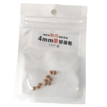 Imagem de GAWEGM Bloco de madeira de pera modelo de navio antigo acessórios de luxo polias de ranhura única 10 peças/lote (3 mm)