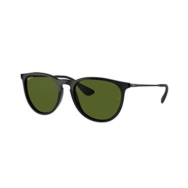 Imagem de Ray-Ban Pacote de óculos de sol RB4171F: RB 4171F ERIKA e correia de silicone antiderrapante universal, Erika Preto Verde/G-15 Verde, 54 mm