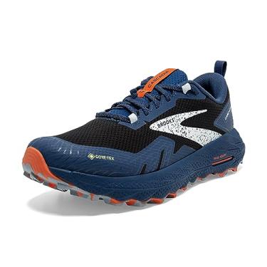 Imagem de Brooks Tênis de corrida masculino Cascadia 17 GTX impermeável para trilha, Preto/Azul/Firecracker, 42