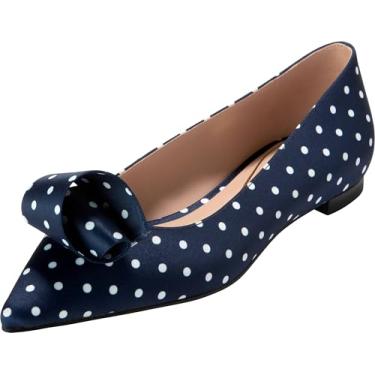 Imagem de Cole Haan Sapatilha feminina de balé Florette Skimmers, Nvy/Wht Polka Satn, 39