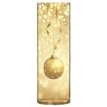 Imagem de CEBUGI Vaso de flores de fundo de Natal 10 x 30 cm, vaso cilíndrico para flores, vaso transparente inquebrável para decoração de casa de festa de casamento
