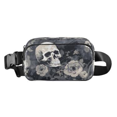 Imagem de CEBUGI Mini pochetes de caminhada para homens e mulheres, caveiras modernas resistentes à água com cinto ajustável para treino, viagem, corrida