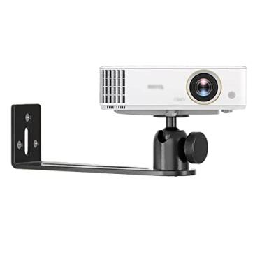 Imagem de uhyOHF Suporte universal para projetor, prateleira para projetor montada na parede, ajuste de inclinação universal, cabeceira, bandeja de parede doméstica, prateleira, suporte para projetor (B