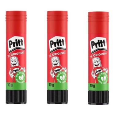 Imagem de Cola Bastão Ki 3 Und. Pritt Stick, Atóxica Não Tóxica 10g