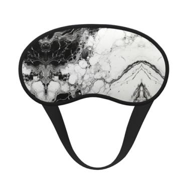 Imagem de Máscara de dormir blecaute com estampa de mármore preto e branco máscara de luz macia para dormir meditação viagem ioga