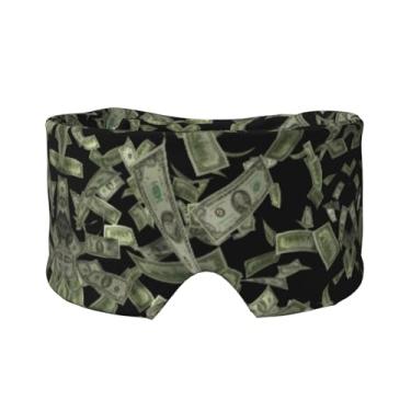 Imagem de Símbolo de dólar com estampa de dinheiro, máscara para dormir para olhos e orelhas, respirável, ajustável, blecaute, venda, confortável