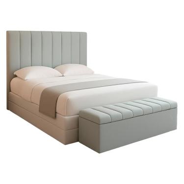 Imagem de Cabeceira e Recamier Bau Queen 160 cm Dalia Linho Artte