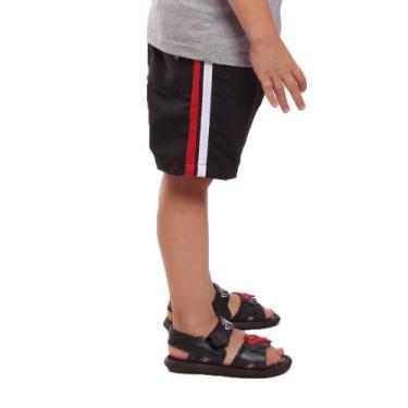 Imagem de Bermuda Tactel OX SILVER Infantil Com Bolsos, Preto, Menino, 10