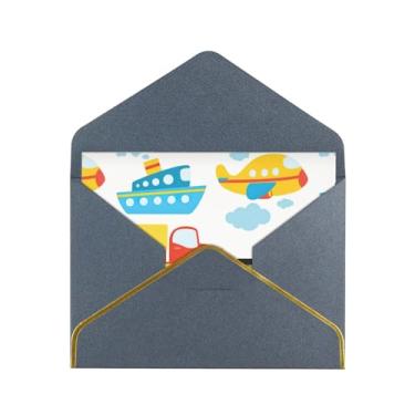 Imagem de SKKNT Cartões comemorativos impressos de transporte diversificado para todas as ocasiões, convites de festa de aniversário de casamento, 12,7 x 15,2 cm