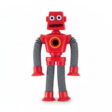 Imagem de Pop Tube Robô LED Fidget Toy Estica - Brinquedo Infantil que Estimula Criatividade, Psicomotricidade, Concentração e Diversão - Ideal para Crianças - Kit com 4 Robôs / Unidade Individual (Vermelho)