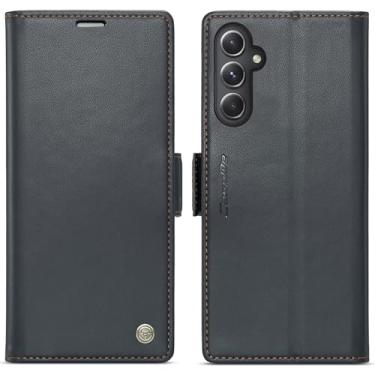 Imagem de WJXEXRS Capa carteira para Samsung Galaxy S23 FE, capa flip elegante de couro PU com [bloqueio RFID] [suporte para cartão] [função de suporte] capa protetora à prova de choque para Samsung Galaxy S23