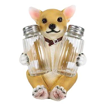 Imagem de Ebros Picante – Conjunto de estatuetas de saleiro e pimenteiro caramelo Chihuahua, 16 cm de altura
